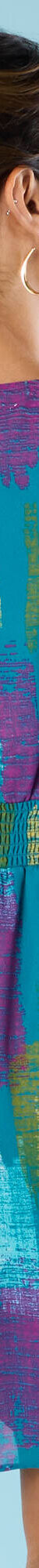 Robe courte Spécial Petites, voile imprimé (vert canard / miel) Robe courte Spécial Petites, voile imprimé (vert canard / miel)